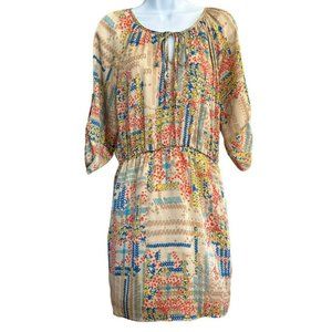 Anthropologie Collective Concepts Women's Tan Abstract Print Dress Size Medium